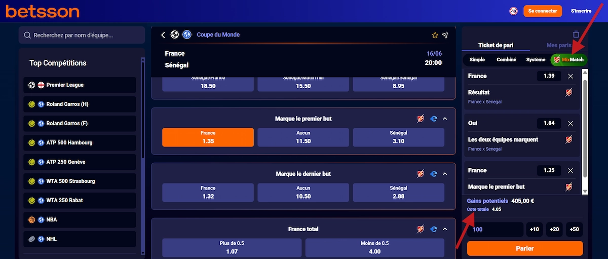 MixMatch Betsson Coupe du Monde